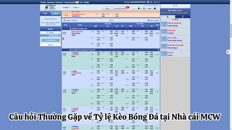 Câu hỏi Thường Gặp về Tỷ lệ Kèo Bóng Đá tại nhà cái mcw